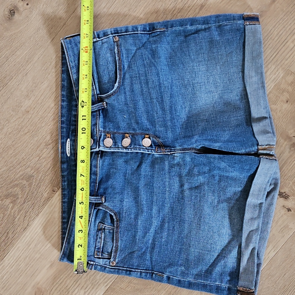 Old Navy button fly High Rise Blue Denim Shorts 10